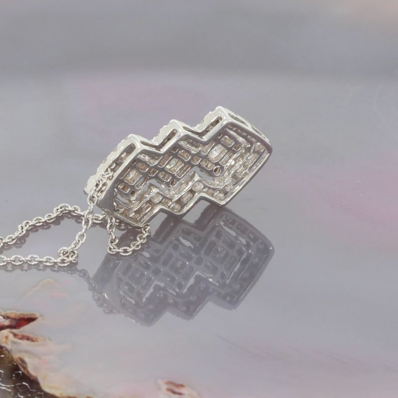 Wert 2690 € Brillant Diamant Anhänger & Kette in 750er 18 K Weißgold - H79