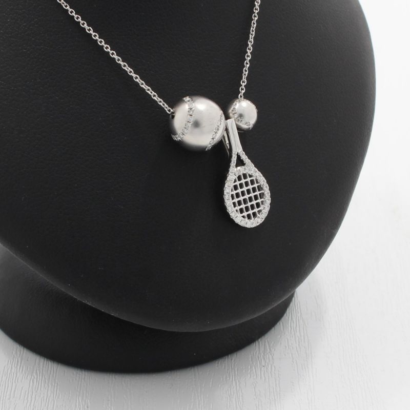 Wert 2490 € Brillant Anhänger (0,28 carat) mit Kette in 750er 18 K Weißgold - 80758
