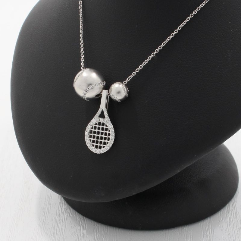 Wert 2490 € Brillant Anhänger (0,28 carat) mit Kette in 750er 18 K Weißgold - 80758