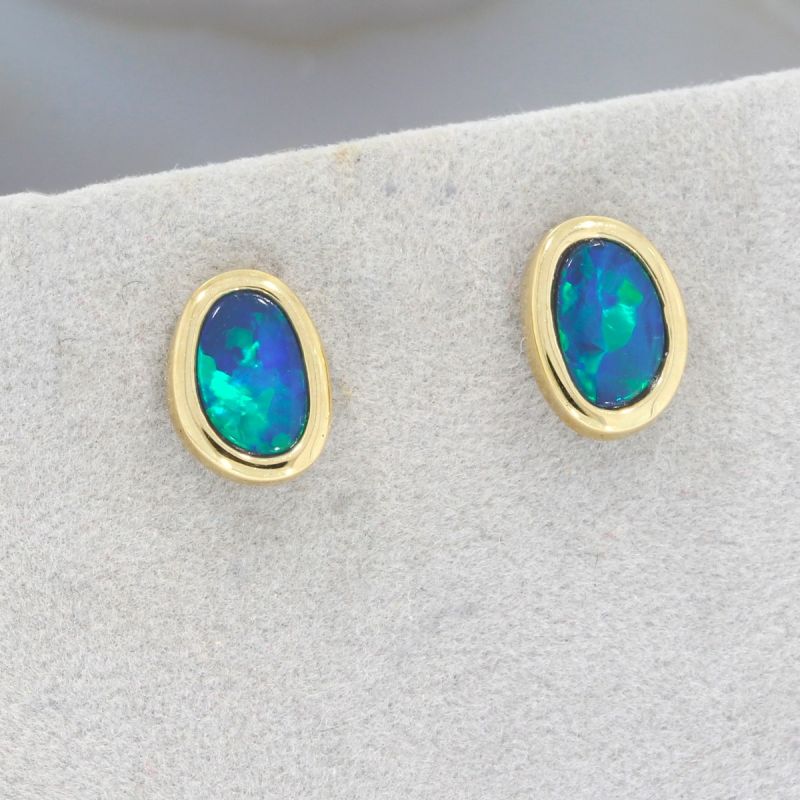 Wert 650 € Opal Ohrringe in 585er 14 K Gelbgold - 80856