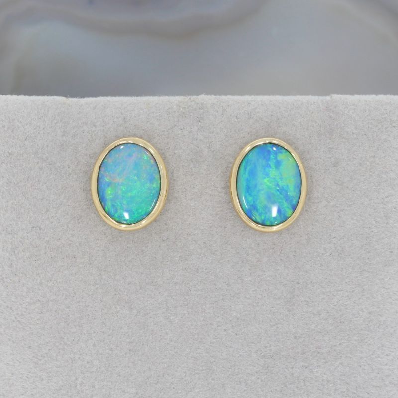 Wert 900 € Opal Ohrringe in 585er 14 K Gelbgold - 80988