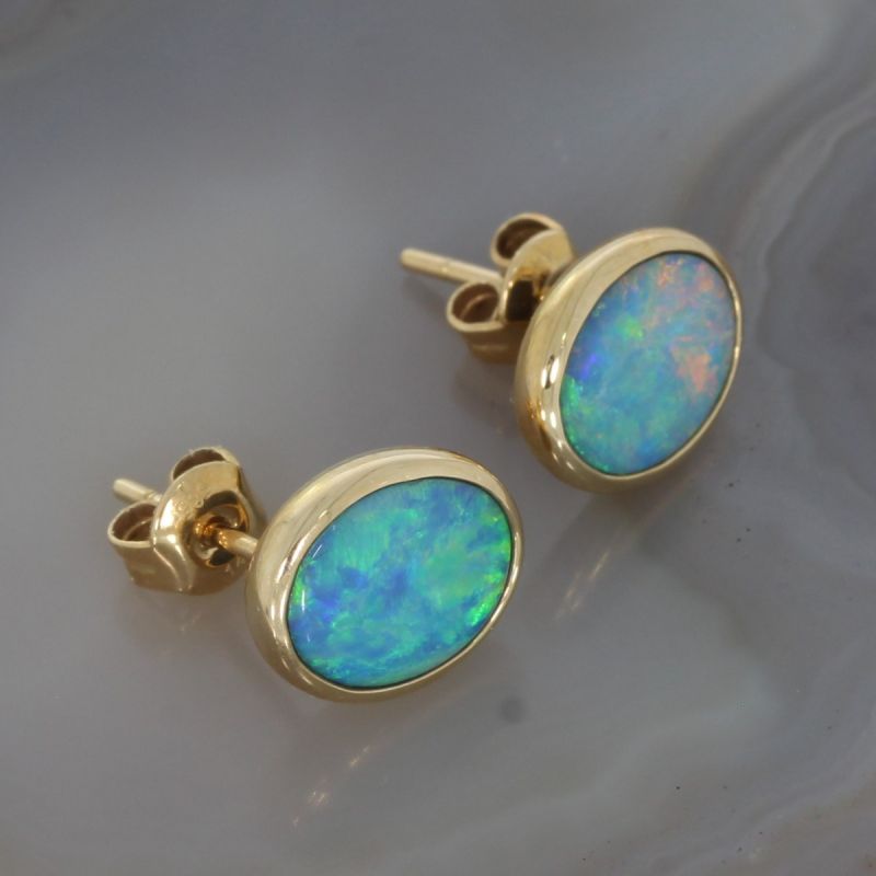 Wert 900 € Opal Ohrringe in 585er 14 K Gelbgold - 80988