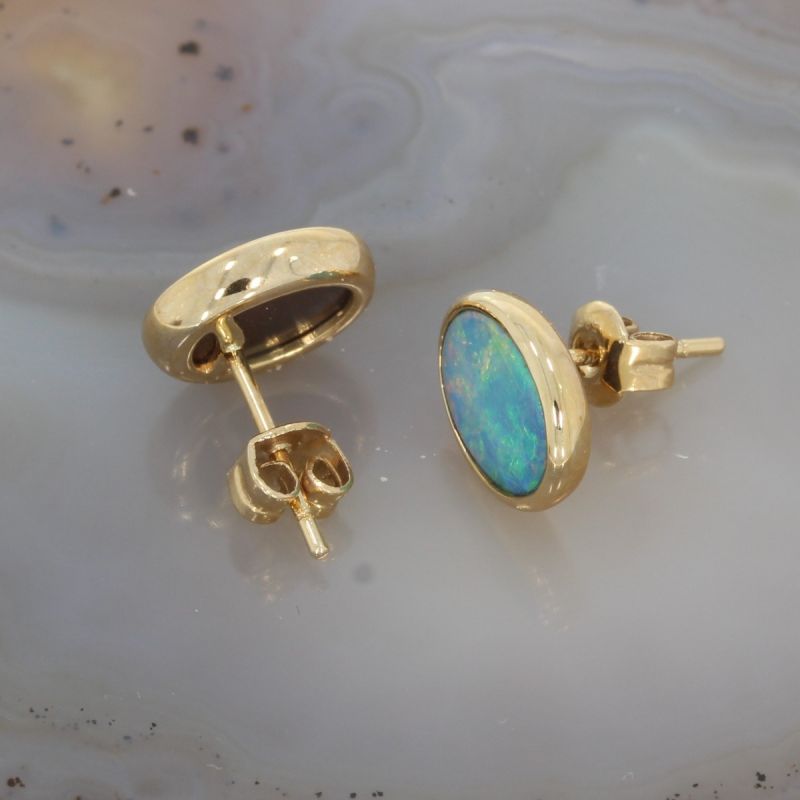 Wert 900 € Opal Ohrringe in 585er 14 K Gelbgold - 80988