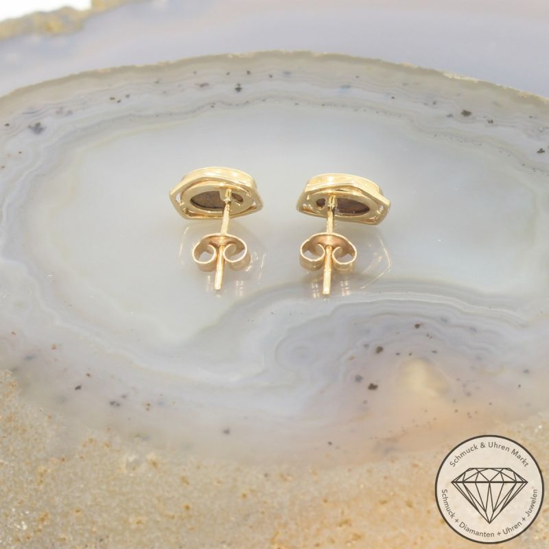 Wert 560 € Opal Ohrstecker 585er 14 K Gelbgold - 81008
