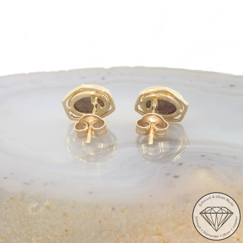 Wert 560 € Opal Ohrstecker 585er 14 K Gelbgold - 81008