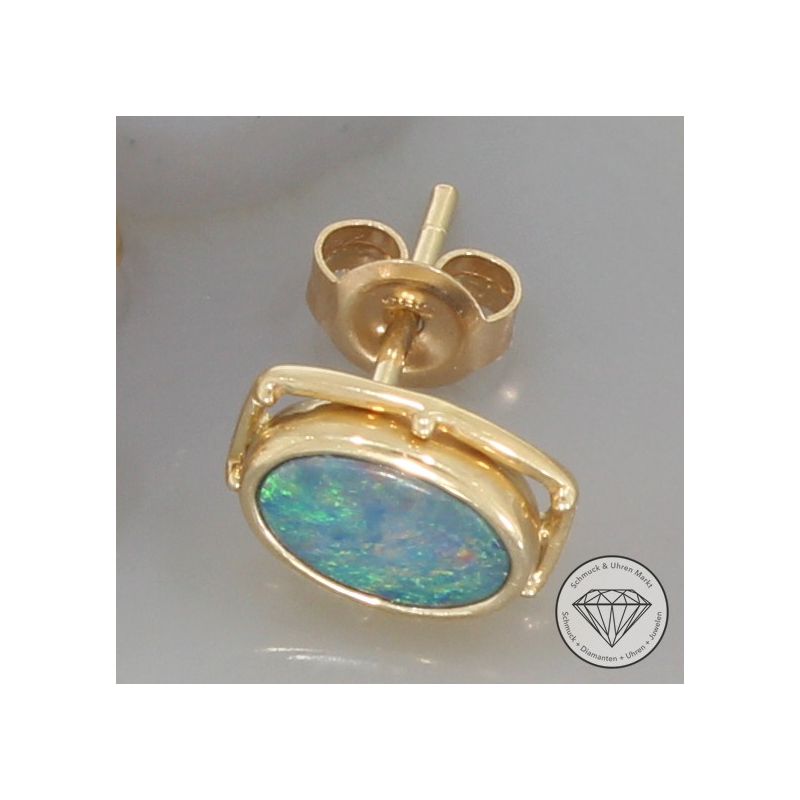 Wert 560 € Opal Ohrstecker 585er 14 K Gelbgold - 81008