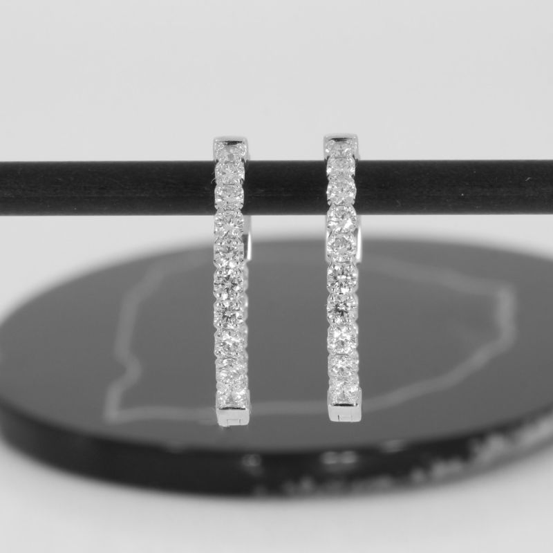 Wert 4550 € Brillant Creolen (1,40 carat) in 585er 14 K Weißgold - H159