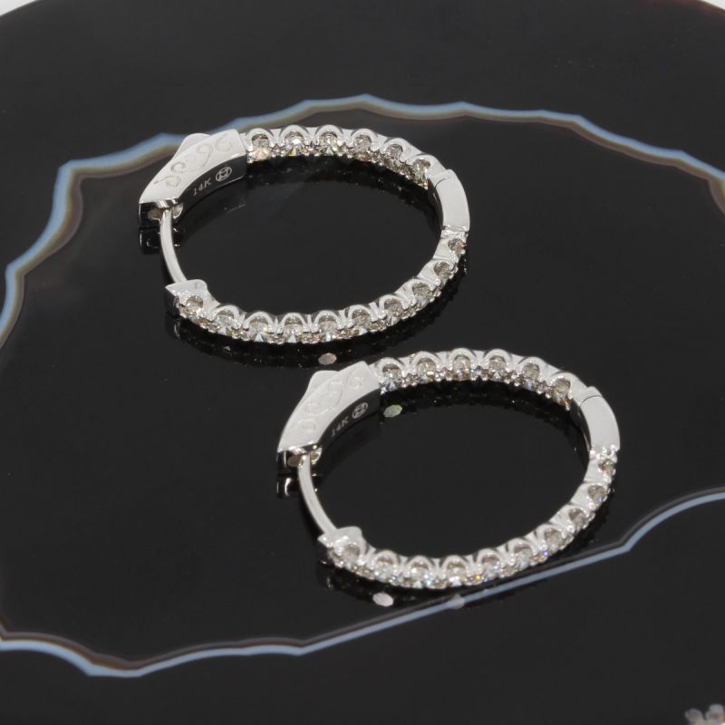 Wert 4550 € Brillant Creolen (1,40 carat) in 585er 14 K Weißgold - H159