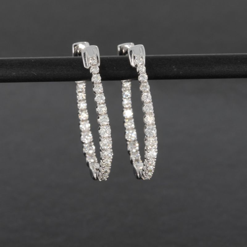 Wert 2550 € Brillant Creolen (0,92 carat) in 585er 14 K Weißgold - H626
