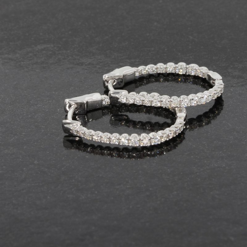 Wert 2550 € Brillant Creolen (0,92 carat) in 585er 14 K Weißgold - H626