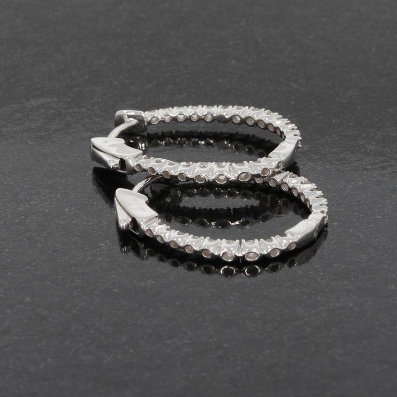 Wert 2550 € Brillant Creolen (0,92 carat) in 585er 14 K Weißgold - H626