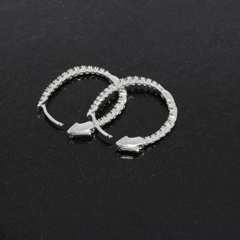 Wert 2550 € Brillant Creolen (0,92 carat) in 585er 14 K Weißgold - H626