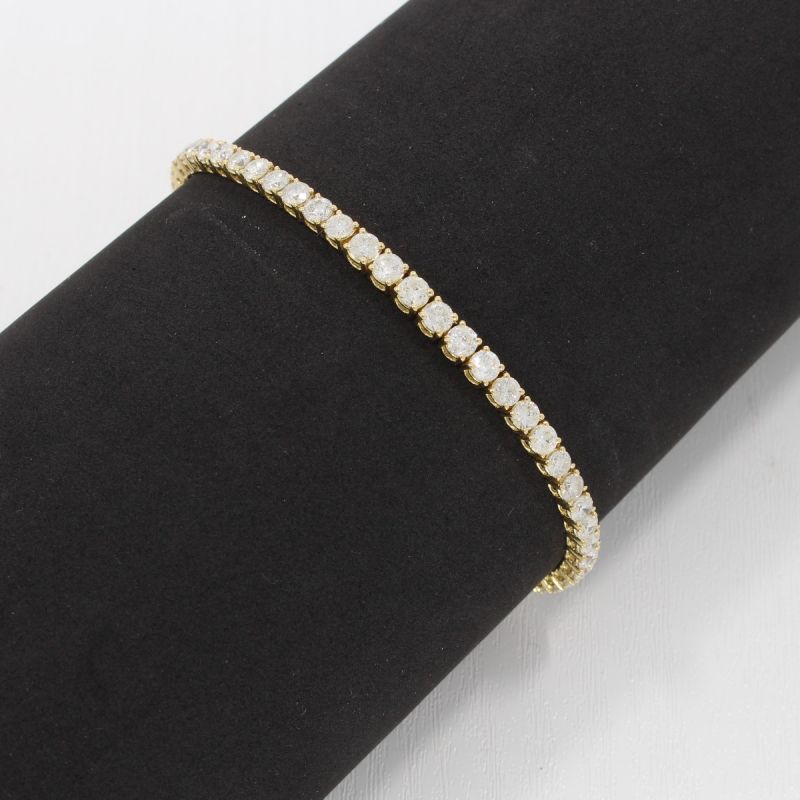 Wert 16690 € Brillant Tennis Armband (8,20 carat) in 750er 18 K Gelbgold - H28