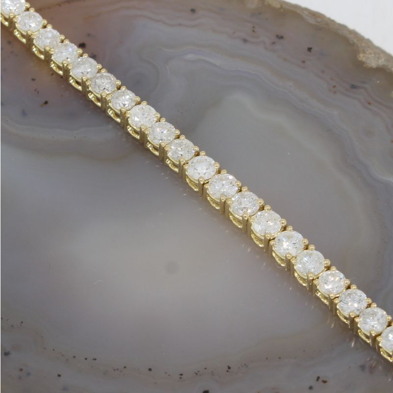 Wert 16690 € Brillant Tennis Armband (8,20 carat) in 750er 18 K Gelbgold - H28