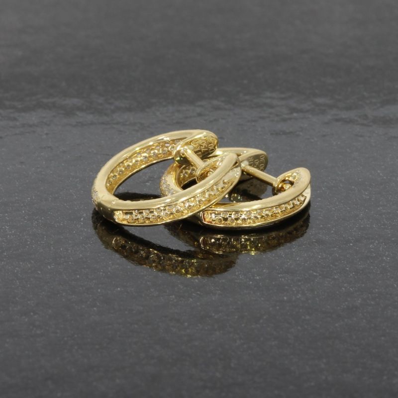 Wert 1990 € Brillant Creolen Ohrringe (0,60 carat) in 750er 18 Karat Gelbgold - H205
