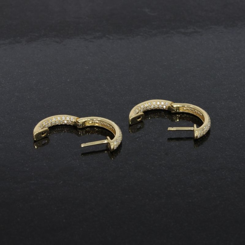 Wert 1990 € Brillant Creolen Ohrringe (0,60 carat) in 750er 18 Karat Gelbgold - H205