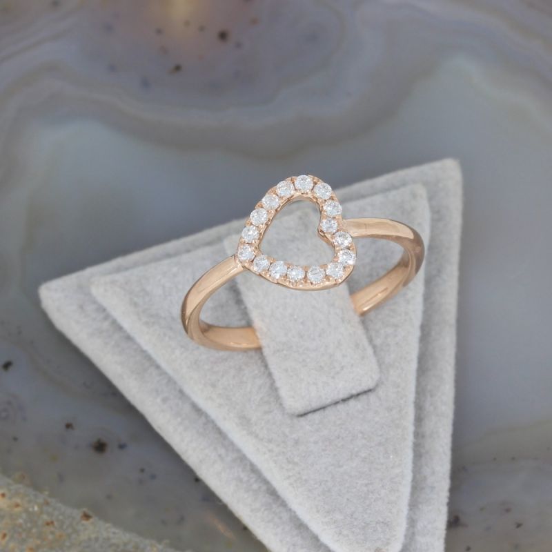 Wert 1050 € Brillant Ring Herz (0,20 carat) in 750er 18 K Rosegold - H31
