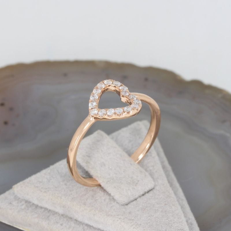 Wert 1050 € Brillant Ring Herz (0,20 carat) in 750er 18 K Rosegold - H31