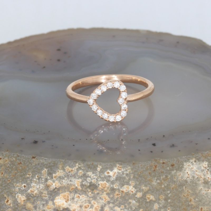Wert 1050 € Brillant Ring Herz (0,20 carat) in 750er 18 K Rosegold - H31