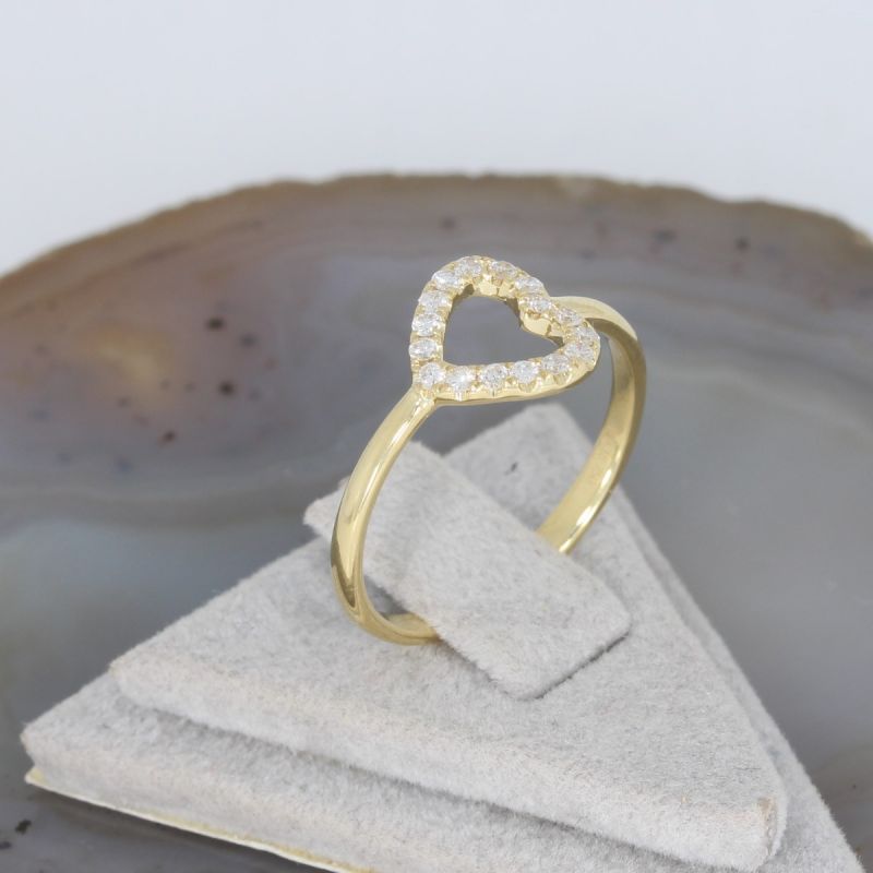 Wert 1050 € Brillant Ring Herz (0,20 carat) in 750er 18 K Gelbgold - H30