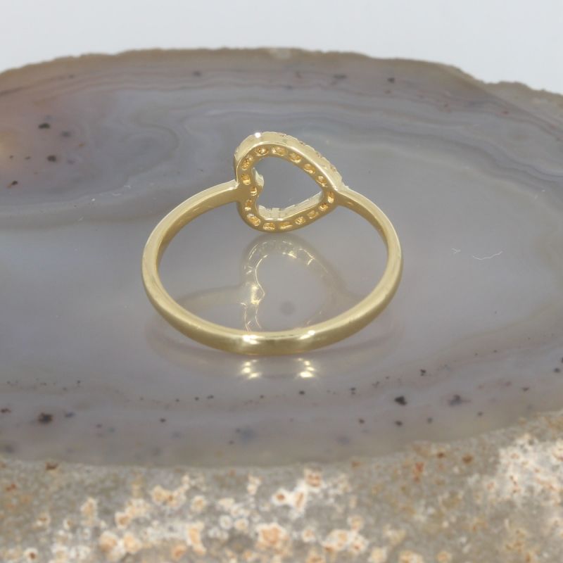 Wert 1050 € Brillant Ring Herz (0,20 carat) in 750er 18 K Gelbgold - H30