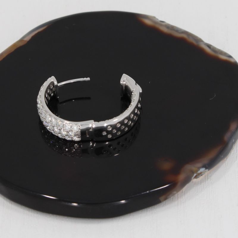 Wert 10390 € Brillant Creolen (3,00 carat) in 585er 14 K Weißgold - H91
