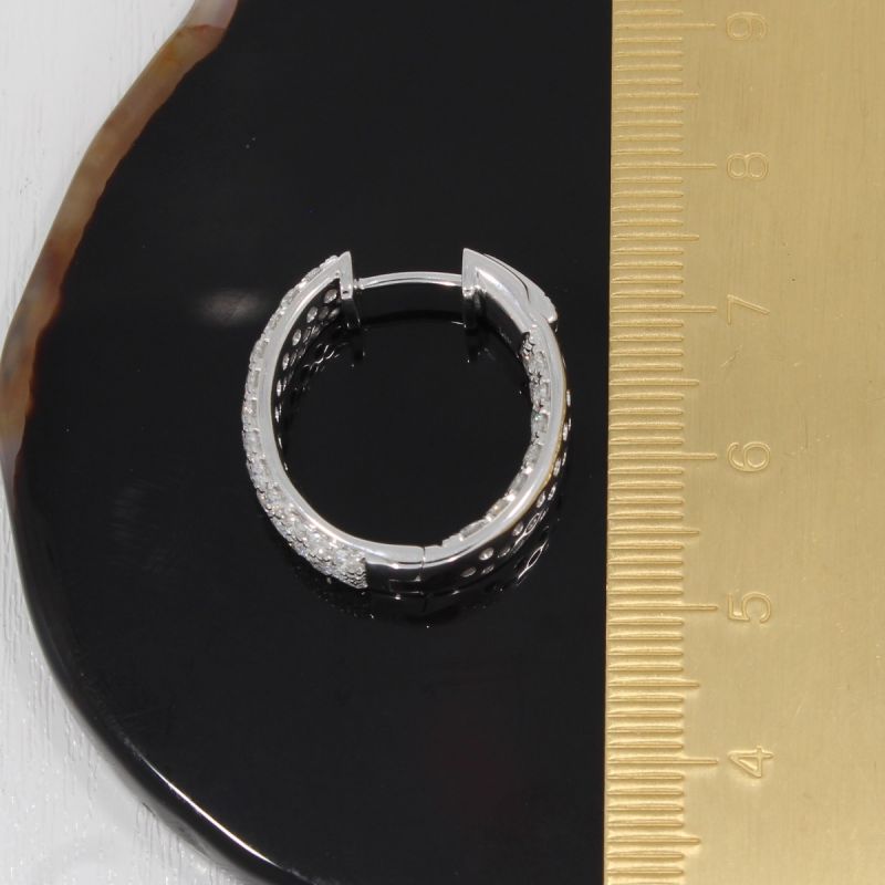 Wert 10390 € Brillant Creolen (3,00 carat) in 585er 14 K Weißgold - H91
