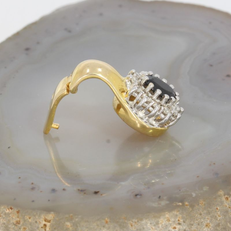 Wert 1390 € Bicolor Brillant Saphir Anhänger in 585er 14 K Gold - K81518