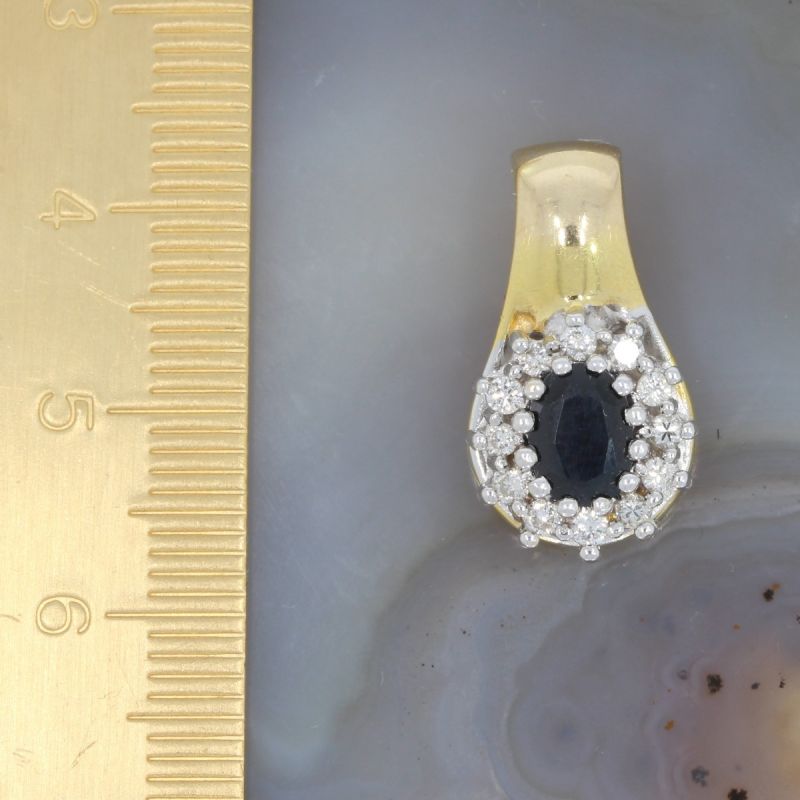 Wert 1390 € Bicolor Brillant Saphir Anhänger in 585er 14 K Gold - K81518
