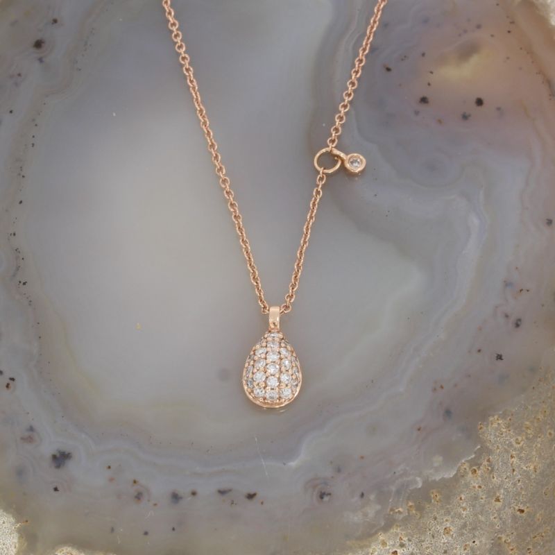 Wert 1280 € Diamant Collier (ca. 0,15 carat) in 585er 14 K Rosegold - K81521
