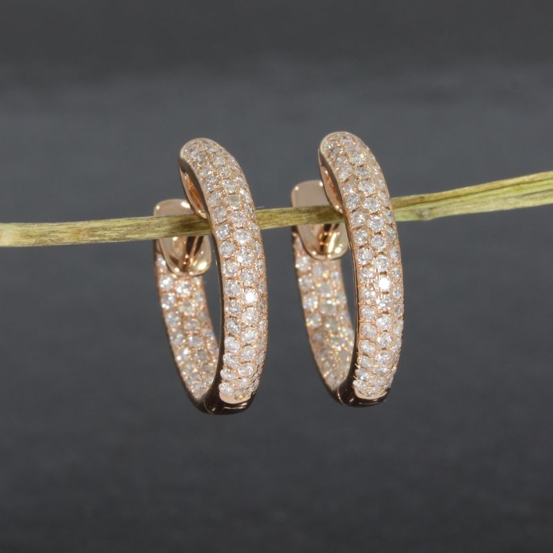 Wert 1990 € Brillant Creolen (0,60 carat) in 750er 18 Karat Roségold - H316