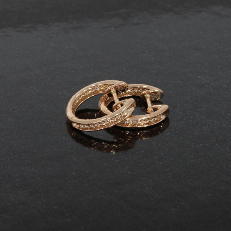 Wert 1990 € Brillant Creolen (0,60 carat) in 750er 18 Karat Roségold - H316
