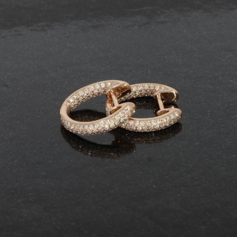 Wert 1990 € Brillant Creolen (0,60 carat) in 750er 18 Karat Roségold - H316