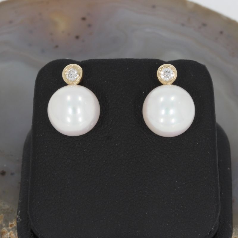 Wert 790 € Brillant Perl Ohrringe in 585er 14 K Gelbgold - H153