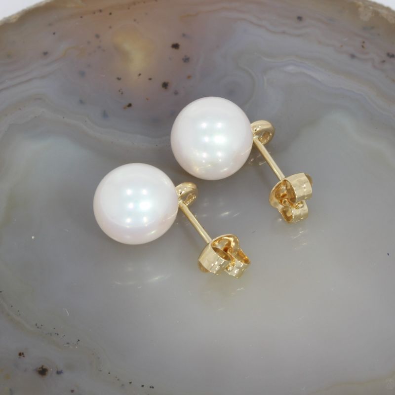 Wert 790 € Brillant Perl Ohrringe in 585er 14 K Gelbgold - H153