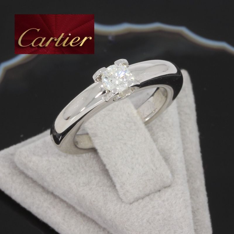 Wert 3150 € CARTIER Verlobungsring Solitär Brillant Ring (ca.0,30 carat) in 750er 18 K Weißgold - 81785