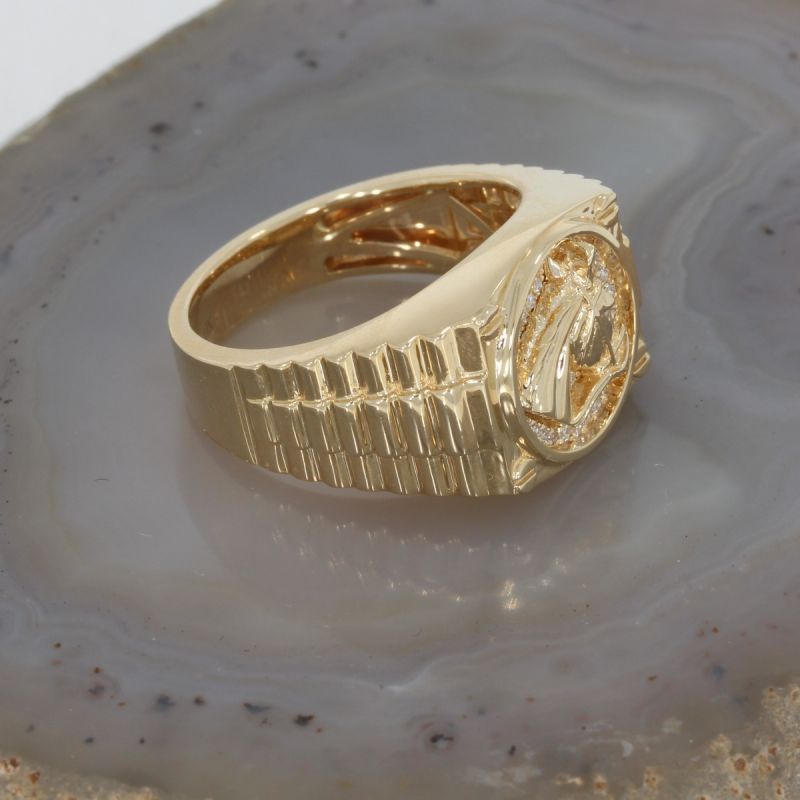 Wert 3390 € Brillant Ring Pferd (0,11 carat) in 585er 14 K Gelbgold - 81930