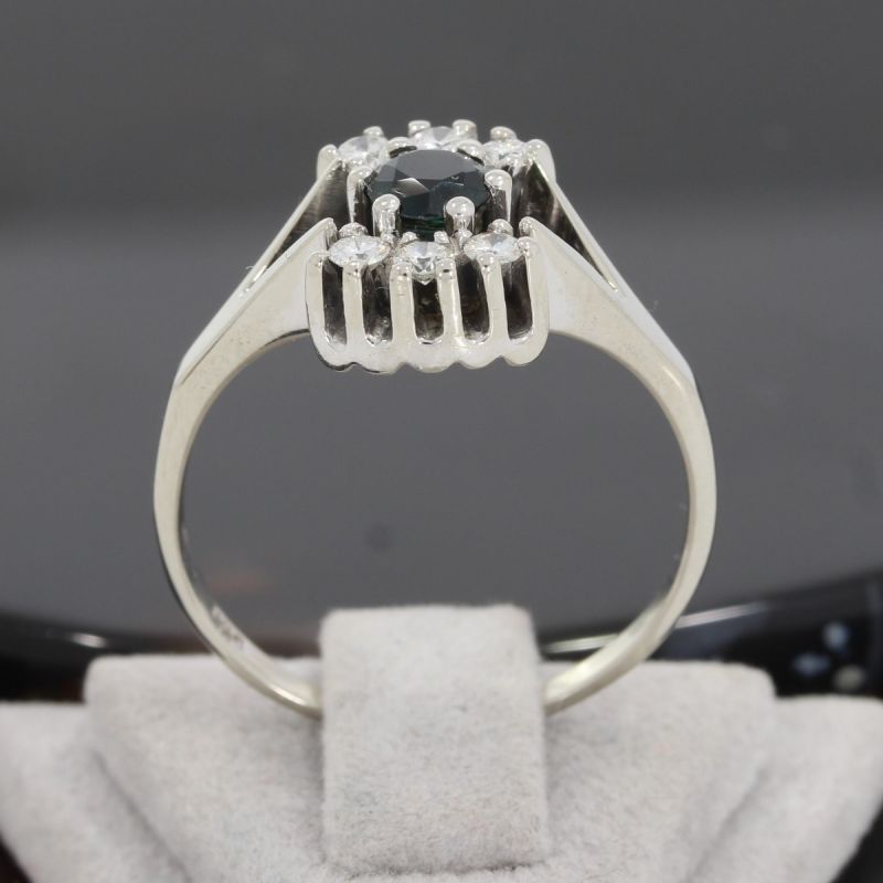Wert 1390 € Brillant Saphir Ring in 585er 14 K Weißgold - K82688