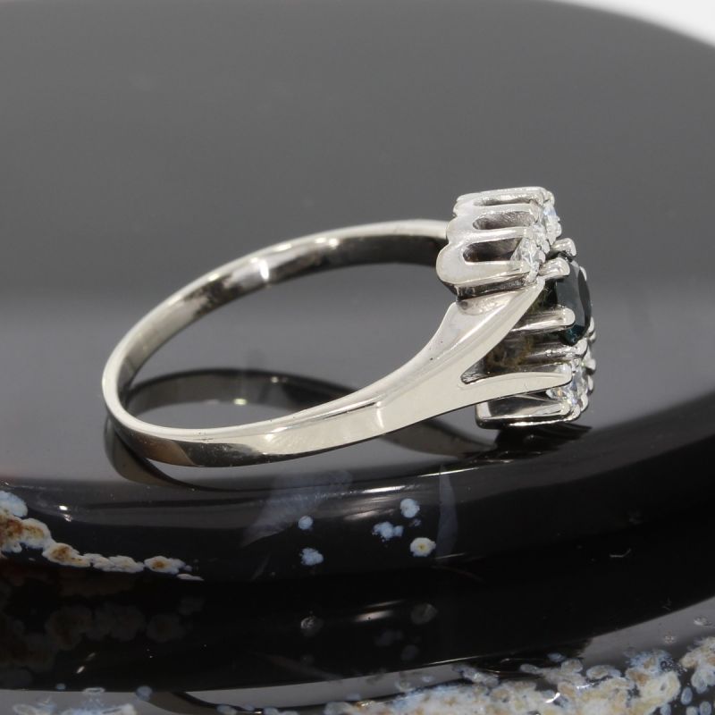 Wert 1390 € Brillant Saphir Ring in 585er 14 K Weißgold - K82688