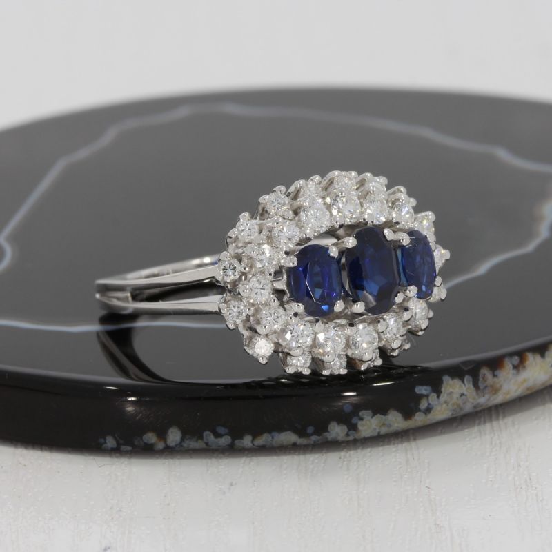 Sale! Wert 4990 € Brillant Saphir Ring in 750er 18 K Weißgold - 82862