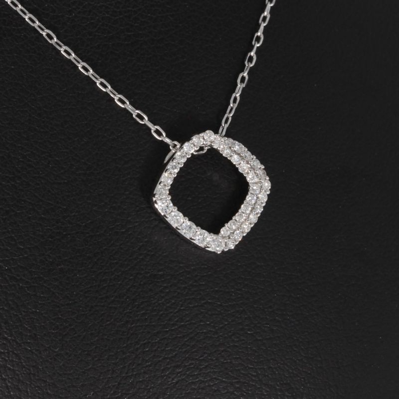 Sale! Wert 1840 € Brillant Anhänger mit Kette (0,20 carat) in 750er 18 K Weißgold - H1280