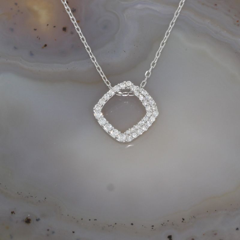 Sale! Wert 1840 € Brillant Anhänger mit Kette (0,20 carat) in 750er 18 K Weißgold - H1280