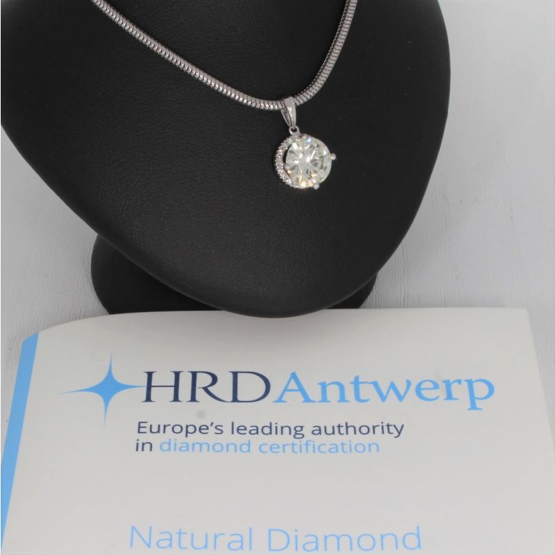 Wert 36500 € Brillant Anhänger (ca. 2,38 carat) mit Kette in 750er 18 K & 585er 14 K Weißgold - 83157 - NUR ABHOLUNG