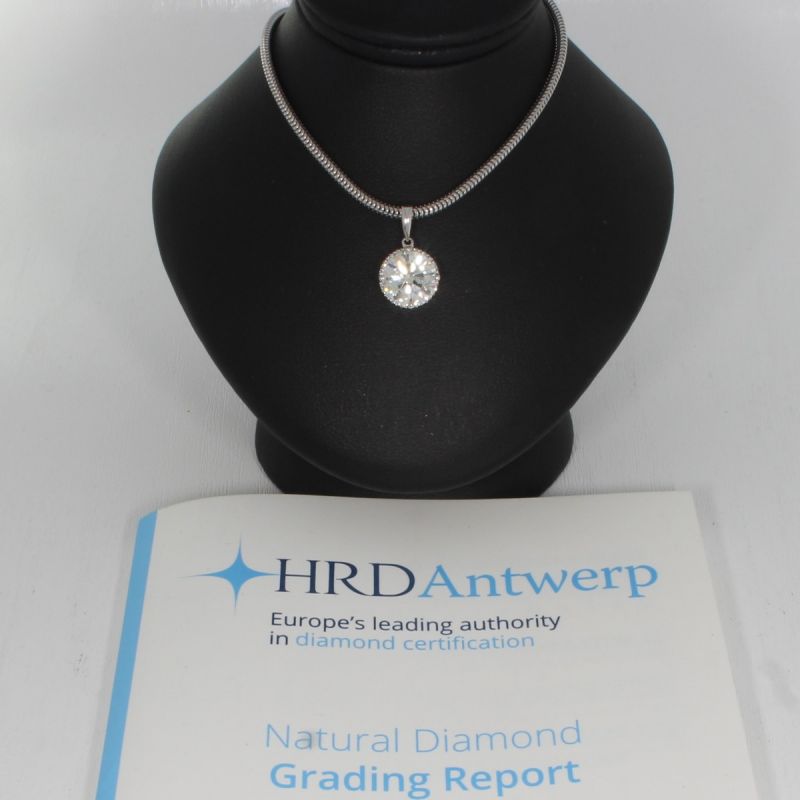 Wert 36500 € Brillant Anhänger (ca. 2,38 carat) mit Kette in 750er 18 K & 585er 14 K Weißgold - 83157 - NUR ABHOLUNG