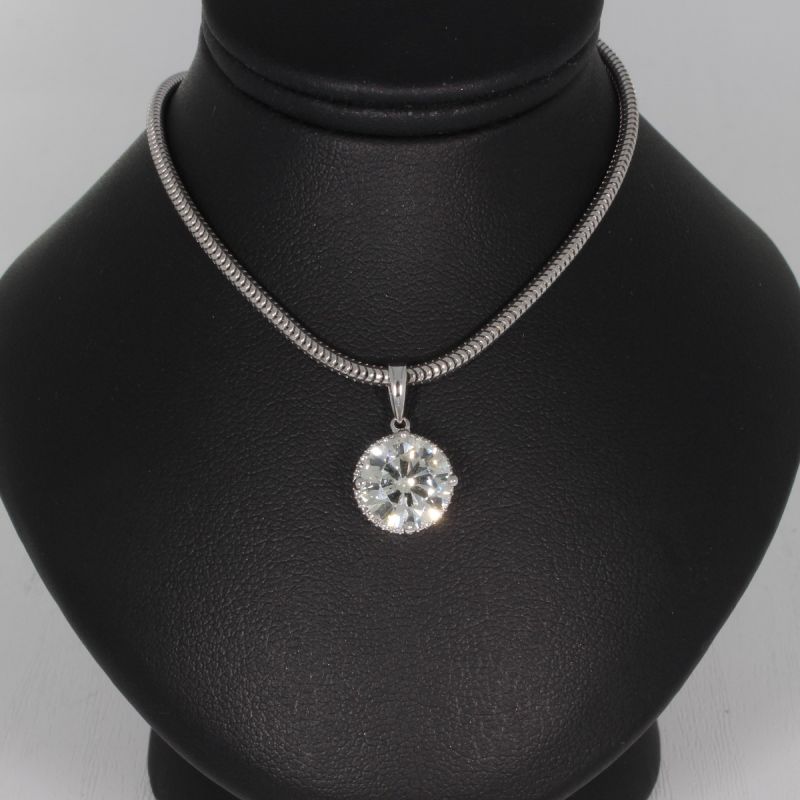 Wert 36500 € Brillant Anhänger (ca. 2,38 carat) mit Kette in 750er 18 K & 585er 14 K Weißgold - 83157 - NUR ABHOLUNG