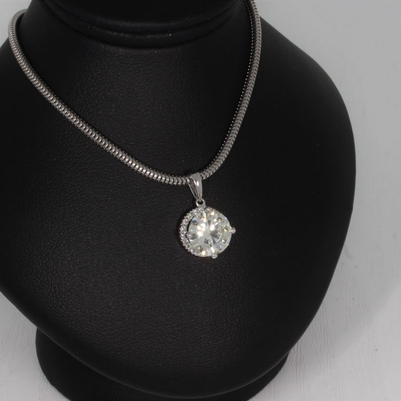 Wert 36500 € Brillant Anhänger (ca. 2,38 carat) mit Kette in 750er 18 K & 585er 14 K Weißgold - 83157 - NUR ABHOLUNG