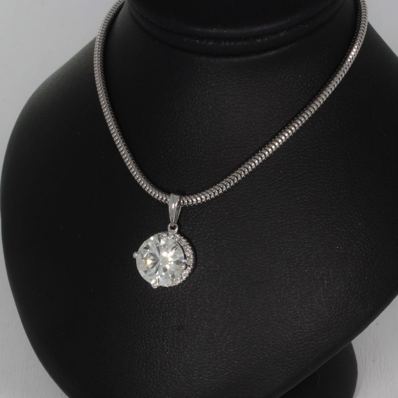 Wert 36500 € Brillant Anhänger (ca. 2,38 carat) mit Kette in 750er 18 K & 585er 14 K Weißgold - 83157 - NUR ABHOLUNG