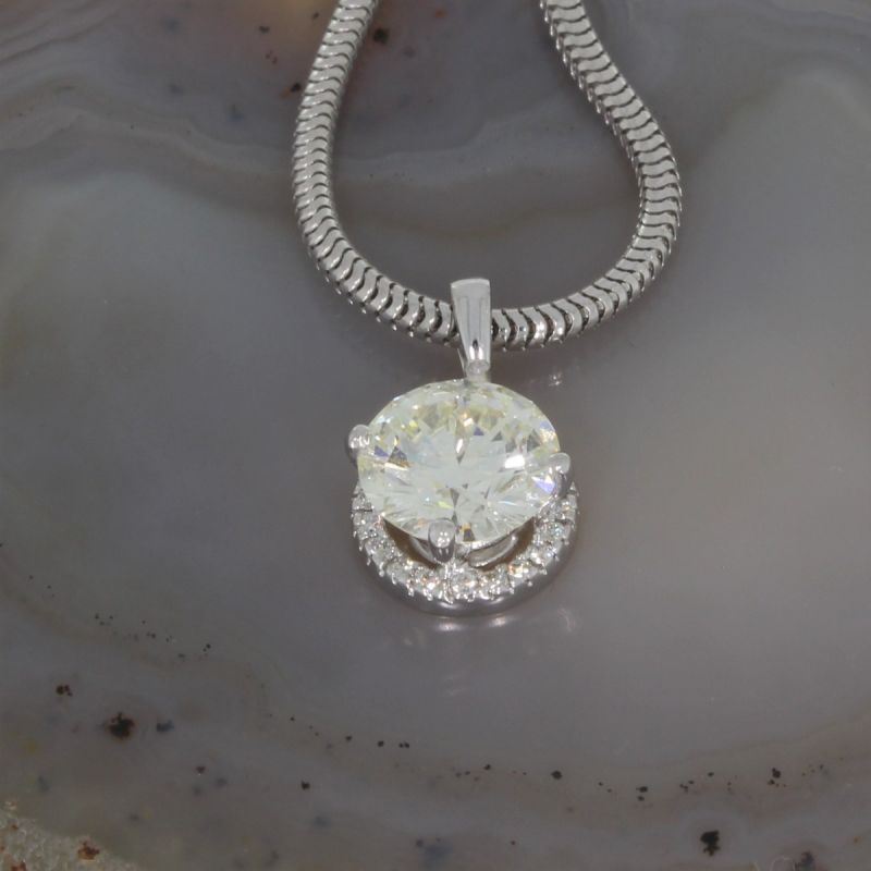 Wert 36500 € Brillant Anhänger (ca. 2,38 carat) mit Kette in 750er 18 K & 585er 14 K Weißgold - 83157 - NUR ABHOLUNG