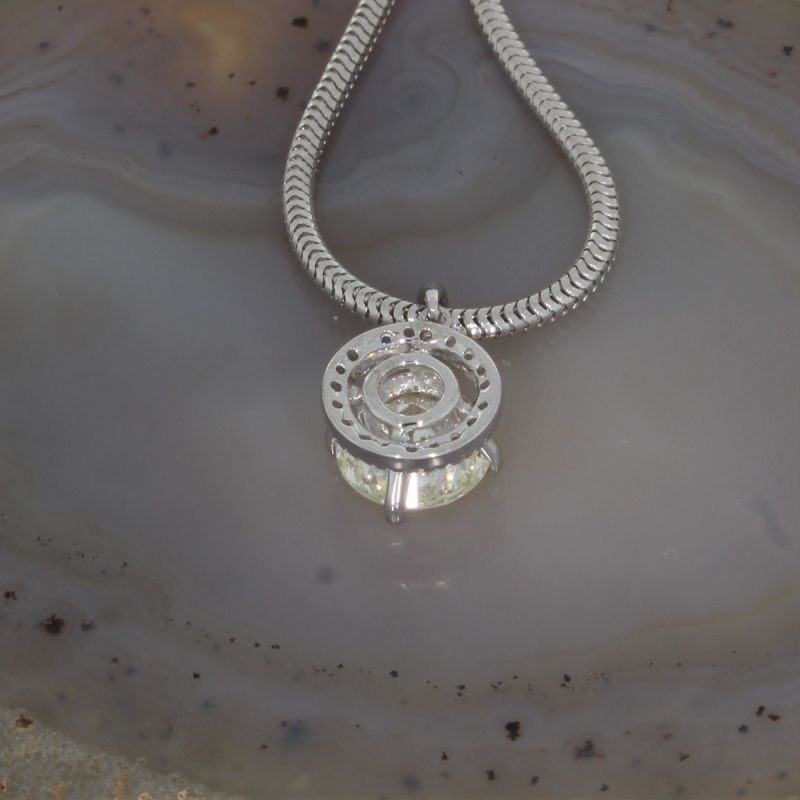 Wert 36500 € Brillant Anhänger (ca. 2,38 carat) mit Kette in 750er 18 K & 585er 14 K Weißgold - 83157 - NUR ABHOLUNG