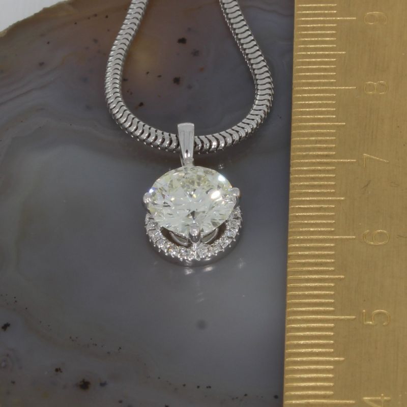Wert 36500 € Brillant Anhänger (ca. 2,38 carat) mit Kette in 750er 18 K & 585er 14 K Weißgold - 83157 - NUR ABHOLUNG